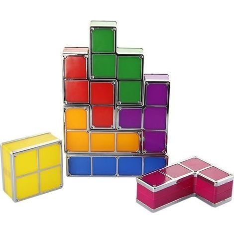 Lampe Tetris Lampe de table LED empilable Lumière d'ambiance rétro Lampe Tetris blocs de construction (1/5)