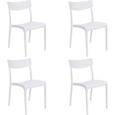 Gloupie Set 4 Sedie Provence in Polipropilene Bianca, Impinabili,46x54x80 cm, peso 3,3 kg, Design Vintage, 100% Made in italy (1/5)