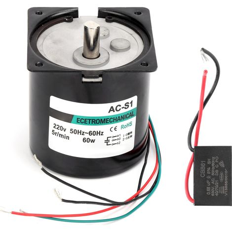 Moteur synchrone AC 60W XD80KTYZ 5rpm/min 220V, arbre excentrique, aimant permanent, basse vitesse, grand couple, usage industriel