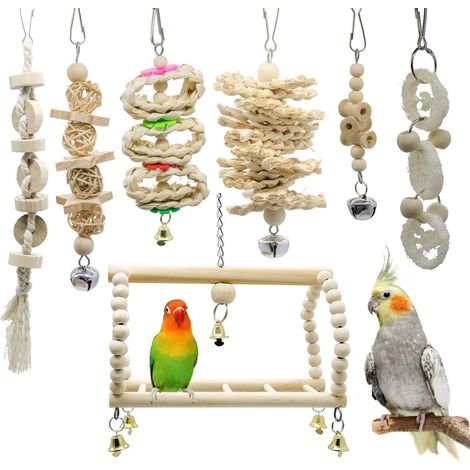 Ensemble de 7 pièces de cloche de balanoire hamac jouet oiseau suspendu (1/5)