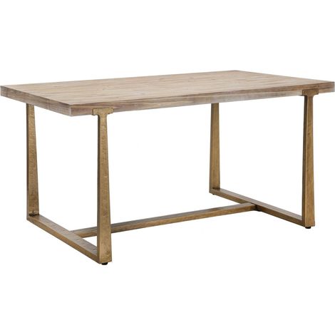 Tavolo da pranzo Ankara in MDF e ferro naturale e oro 150x90x78 cm