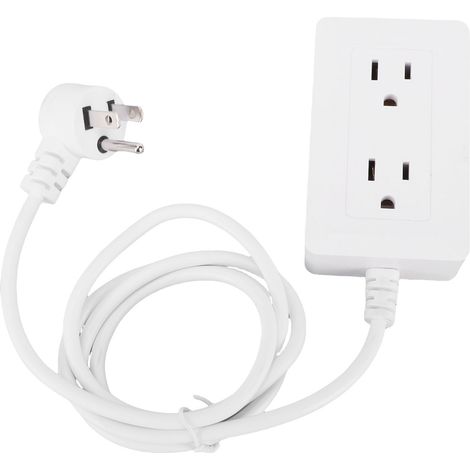 Prolongateur de prise de courant, 2 prises ca, Ports USB, multiprise, protection contre les surtensions, avec rallonge de 4 pieds, pour la maison (1/5)