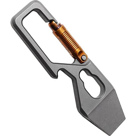 Strumento multifunzionale EDC, piede di porco, apribottiglie, lega di titanio, 8 x 6 cm, colore argento (1/5)