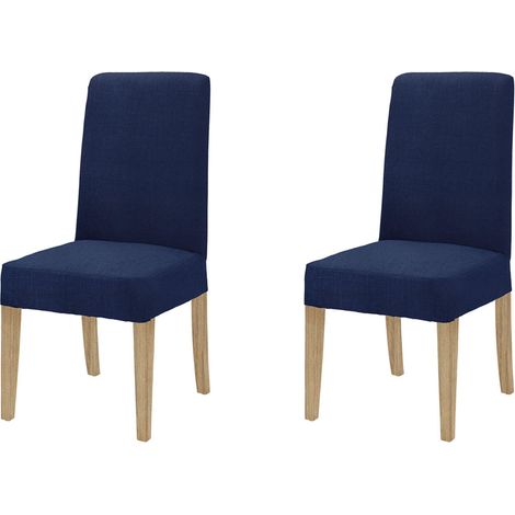 Coppia di coprisedia con schienale in tessuto elasticizzato antimacchia in 10 colori Vestisedia Blu - 2 Pezzi