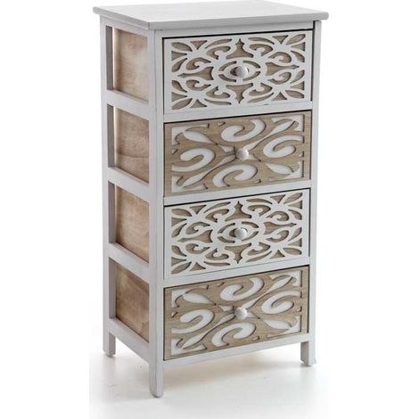 Cassettiera multiuso 4 cassetti in legno cm 40 x 29 x 73 h (1/2)