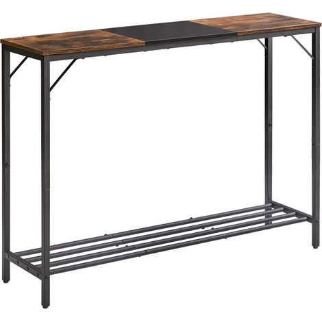 Table Console, Table d’Entrée, Bout de Canapé, Table Console Étroite avec Étagères, Table de Présentation, Pieds Réglables, pour Salon, Entrée, Couloir ‎107 x 30 x 78CM Marron (1/5)
