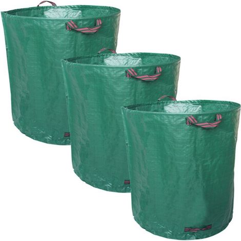 Linxor – Lot de 3 sacs de déchets 500L en polypropylène 150g/m² – Autoportants avec poignées – Résistants aux UV et déchirures