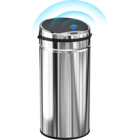 HOMCOM 50L Sensor Bin, Stainless Steel Kitchen Bin, Silver Tone
