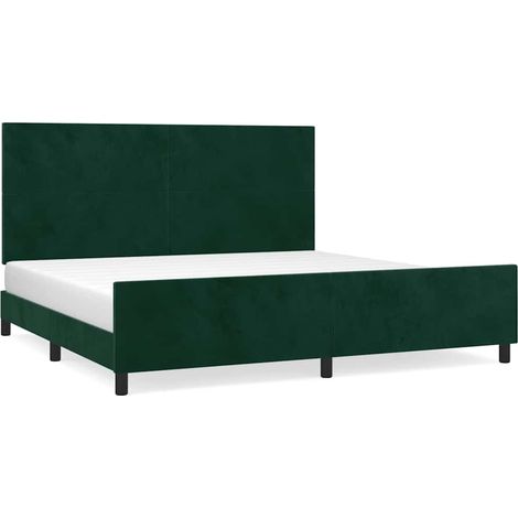 Maison Exclusive - Giroletto senza Materasso Verde Scuro 200x200 cm in Velluto (1/5)