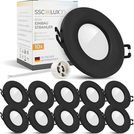 BEDA spots encastrables noirs ronds GU10 (1/4)