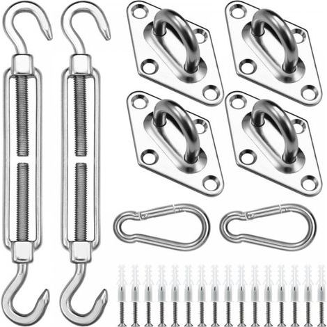 Kit de Fixation pour Voile d'ombrage, 304 Kit de matériel de Pare, pour Carré Voile d'ombrage,Toile d'ombrage Triangulaire, (1/5)