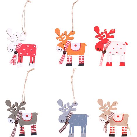 Guirlande Arbre De Noël En Bois - Décoration Suspendue Pour Arbre De Noël - Idéal Pour Fêtes, Mariages Et Décor Intérieur - Lot De 6 (1/5)
