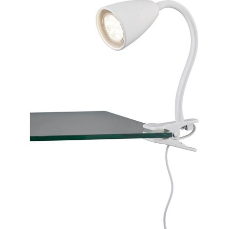 Lampe pince bureau blanche lecture GU10 Wanda Trio métal (1/3)