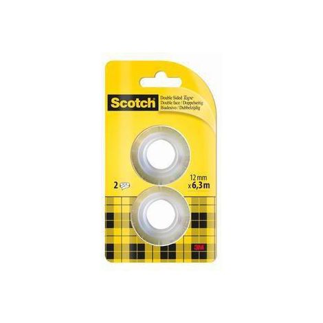 Ruban adhésif double-face Scotch® 665 Scotch 136R2 transparent (L x l) 6.3 m x 12 mm acrylique 2 pc(s) S15112 (1/3)