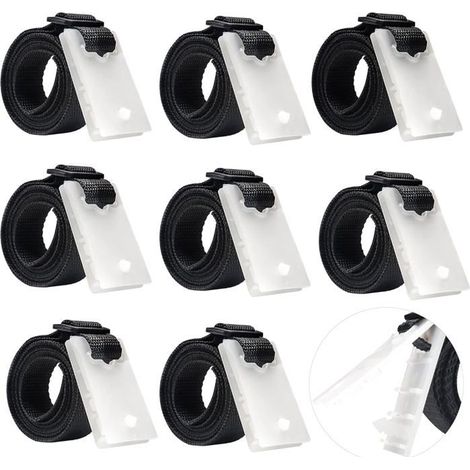 Sangles de fixation pour enrouleur de couverture solaire de piscine Kit de 8 pièces (nylon/plastique) (1/5)