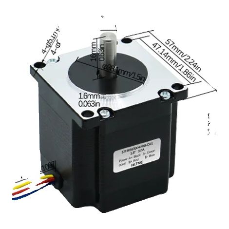 Motor paso a paso, corriente de 3 A, ángulo de paso de 1,8 grados, 57HS56, 1,2 Nm, 8 mm-b (1/2)