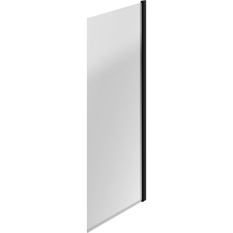 Colore Square Matt Black 770mm Single Section Square Bath Shower Screen (1/3)