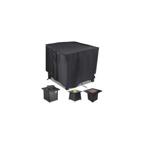 Sollbry Housse de table carrée pour brasero à gaz 71 x 71 x 63 cm – Imperméable, coupe-vent, anti-UV, robuste pour meubles de foyer de terrasse (1/3)