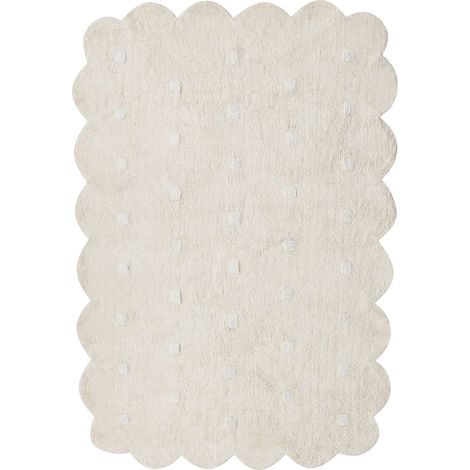 Tappeto per bambini in cotone 140 x 200 cm con motivo a pois Beige Sareki