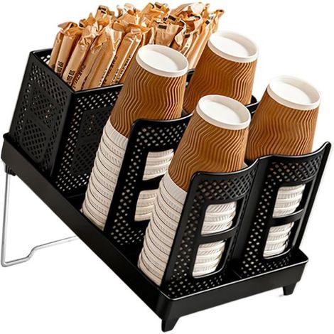 Porta tazze da caffè regolabile, organizer per tazze da caffè usa e getta per bar, uffici e ristoranti, ideale per aree ristoro e per l'uso domestico. (1/5)