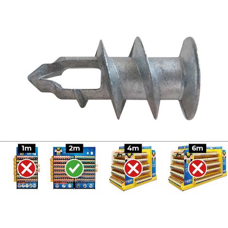Boîte de 50 unités de chevilles métalliques pour plaques de plâtre Ø4-5x37mm (1/2)
