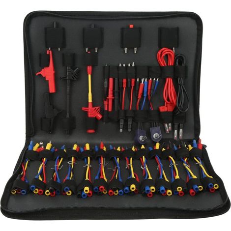 Electrical Multimeter Test Lead Kit - Automotive Circuit Terminal Test Leads with 45° Crocodile Clips, for Electrical System Diagnostics A (1/4)