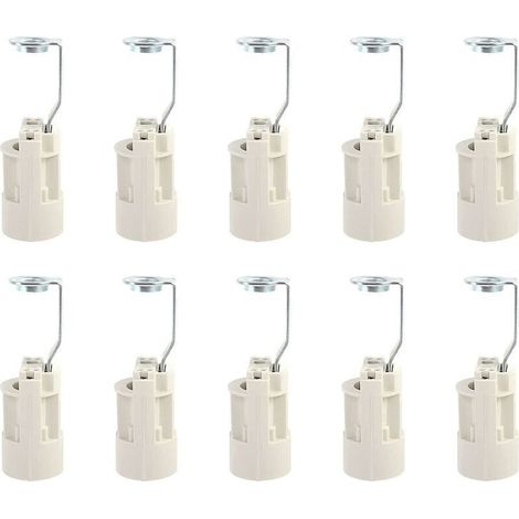 E14-Lampenfassung, verstellbare E14-Lampenfassungen, E14-Bajonett-Sockeladapter, Kerzenlampenfassung für LED-Lampen, 10 Stück (Weiß, 70 mm)