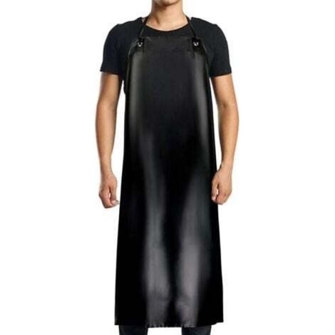 Tablier imperméable en PVC-120x90cm, noir, pour hommes et femmes, imperméable à l'eau et à l'huile, adapté au nettoyage, aux travaux de laboratoire, à l'abattage, aux soins des chiens