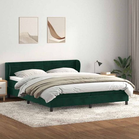 Boxspringbett mit Matratzen Dunkelgrün 180x220 cm Samt (1/5)