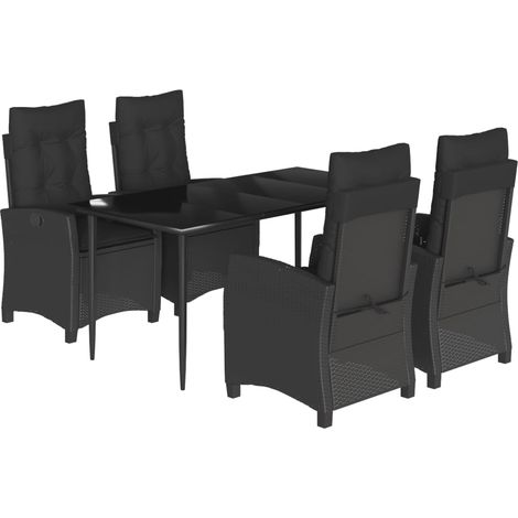 Maison Exclusive - Set de muebles jardín 5 pzas con cojines ratán (1/5)
