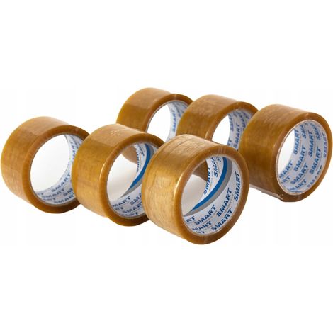 Nastro adesivo trasparente SMART in gomma naturale (SOLVENTO) 48/50y - 6 pezzi.