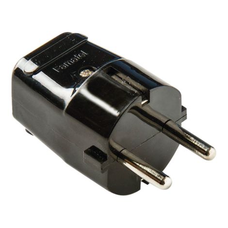 Clavija enchufe DUOLEC T/T lateral. 10 unidades. Color negro -