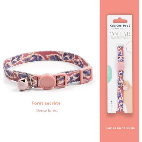 Collier pour chat avec clochette - Sécurité anti-étranglement - Couleurs tendance - Convient aux chats ayant un tour de cou de 15 à 30 cm