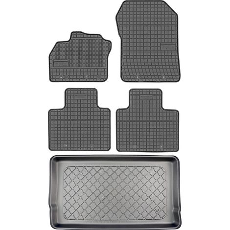 Ensemble de tapis de sol en caoutchouc pour Renault Zoé Hatchback à partir de décembre 2012 + tapis de coffre (1/5)