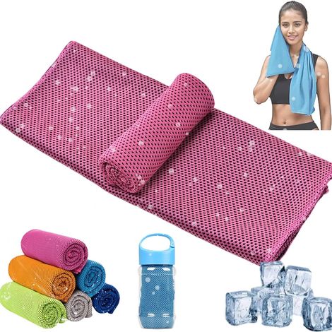 Serviette rafraîchissante, serviette glacée, serviette de gym douce et respirante pour le cou et le visage, écharpe rafraîchissante à séchage rapide pour l'entraînement (rouge)