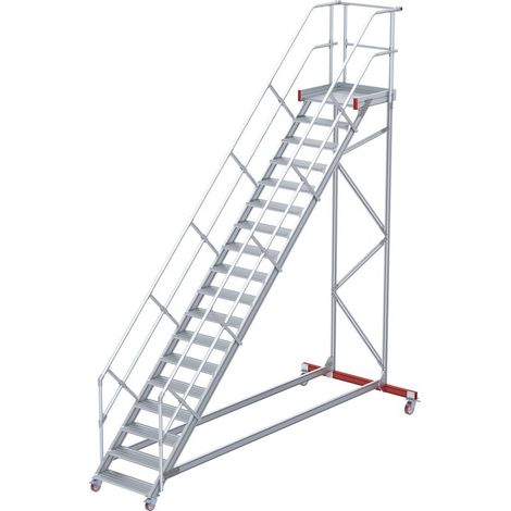 Euroline 513 Wartungsbühne 45° 800mm Stufenbreite 18 Stufen Alu gerieft
