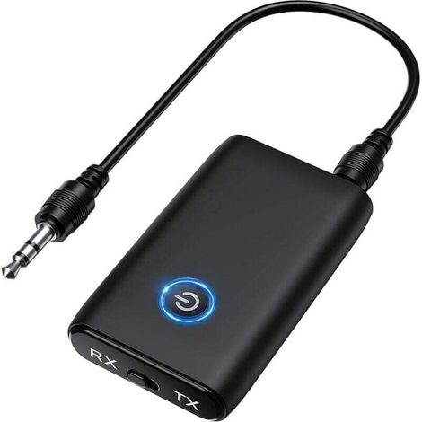 Adaptateur Audio Bluetooth 5.0, Récepteur Émetteur Bluetooth 2 en 1, AUX Adaptateur pour Casque, Faible Latence & Réduction du Bruit, HiFi Receiver Transmetteur pour Chaîne Stéréo, Voiture, TV (1/4)