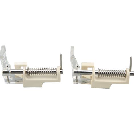 Set aus 2 Freihand-Quiltfüßen aus Edelstahl mit Federmechanismus und optimaler Sicht für freies Sticken und Nähen. (1/5)