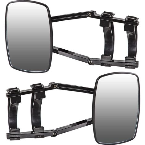 Par de espejos retrovisores universales para coches y caravanas, ajustables y seguros.