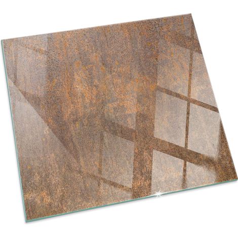 Kaminofen Glasplatte Kaminplatte Kaminglas Funkenschutzplatte Dekorative Sicherheitsglas Roststruktur als Hintergrund Quadratisch 60x60 cm