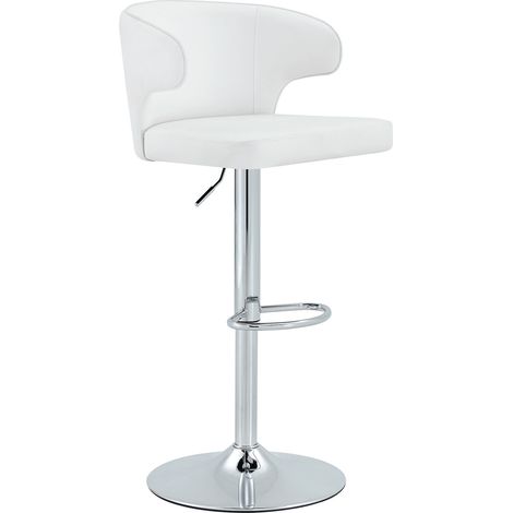Lot de 2 tabourets de bar réglables avec dossier, pivotants à 360°, base large 45 cm et repose-pieds, pour cuisine et bar (1/5)