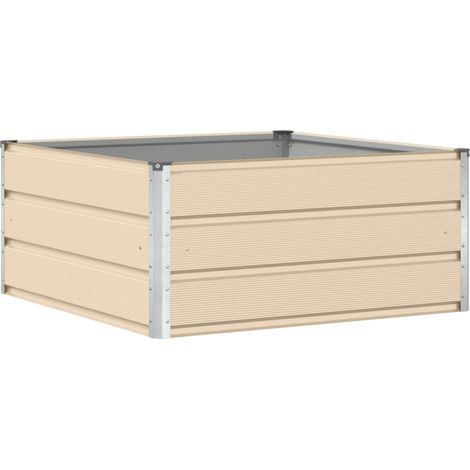 Jardinera Marfil 100 x 100 x 45 cm Acero vidaXL