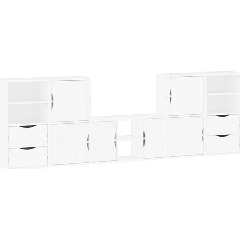 vidaXL Muebles de TV 5 uds. con almacenaje "ODDA" blanco madera pino (1/2)