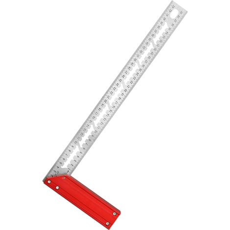 Outil de mesure professionnel en aluminium de type L à angle droit adapté pour le marquage précis et la disposition dans les projets de travail du bois Règle d'angle pour la construction (1/4)