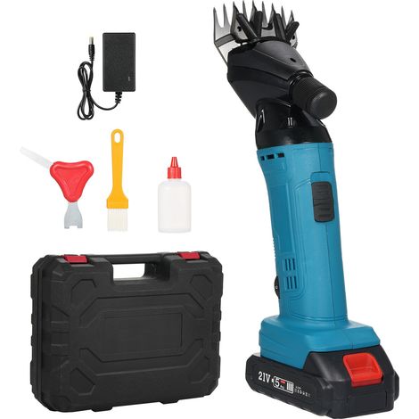 Ensemble de tondeuses à laine réglables à 6 vitesses et 9 lames, alimentées par batterie lithium-ion tondeuse à batterie lithium-ion utilisée (1/5)