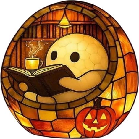 Lampadaire Livre Fantôme Halloween, Veilleuse Fantôme Lisant, Déco Table Adorable, Lumière Vacillante pour Lecteurs et Amoureux des Livres (1/5)