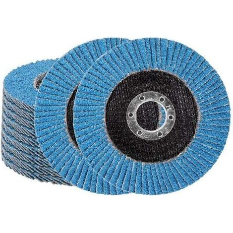Disques à lamelles, paquet de 10, 11,4 cm (40 disques), disques de ponçage en oxyde d'aluminium haute densité, meules pour le ponçage du métal et du bois (1/4)