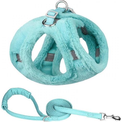 Harnais et laisse pour chat, anti-fugue, harnais gilet confortable et ajustable pour chats, bandes réfléchissantes respirantes (vert, S) (1/5)