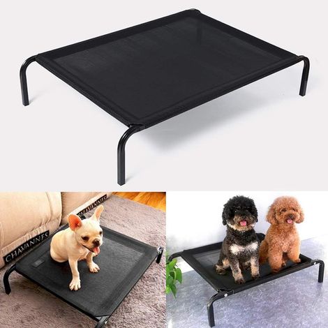 Elevated Dog Bed Portable Cooling Pet Sleeping Bed Waterproof Outdoor Raised Camping Pet Breathable Mesh Pet Bed Mat Dog Cot Sleep Bed - S