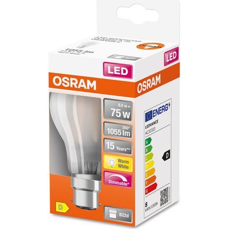 Osram Lampade a LED B22D, Bianco Caldo, Confezione da 6, 6 unità (1/3)